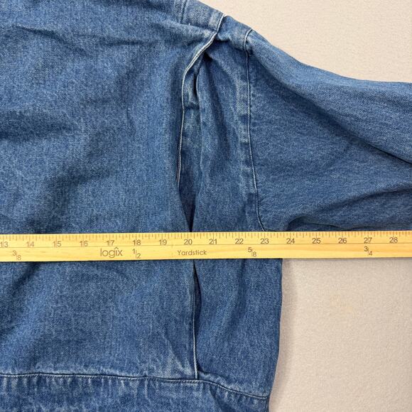 Vintage Denim Chore Coat Extra Large Blue 90s Jean Jacket Barn Field Jacket - Picture 7 of 9